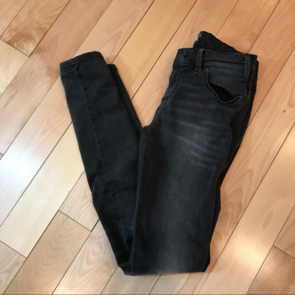 Free People Distressed Skinny Gray Black Jeans 26 - Picture 1 of 8